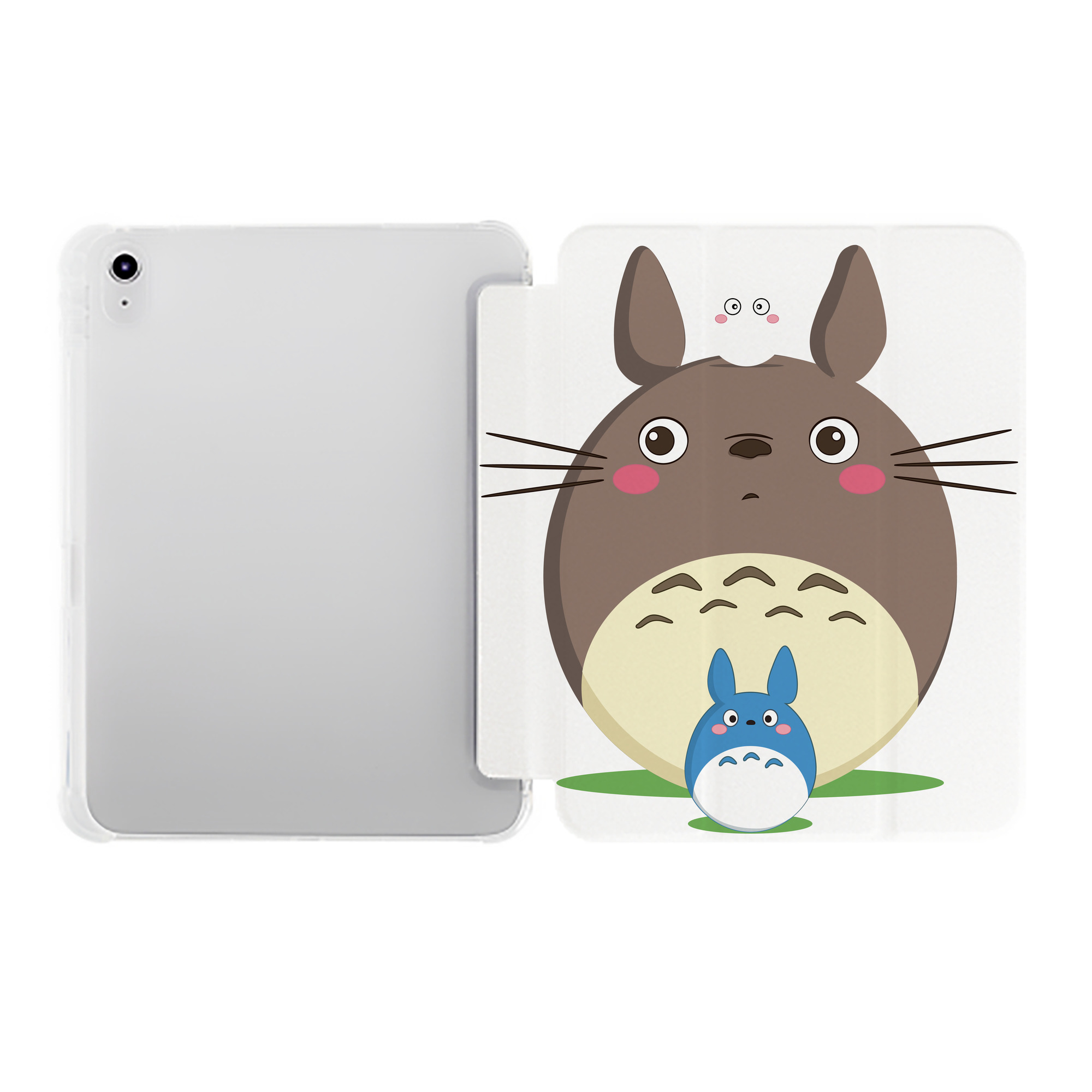 （画像用） となりのトトロ 草壁メイ 草壁サツキ My Neighbor Totoro Satsuki Kusakabe Mei Kusakabe IPad ケース ペン収納付き 三つ折りスタンド PUレザー×シリコン 対応機種9.5/10.5/10.9インチ